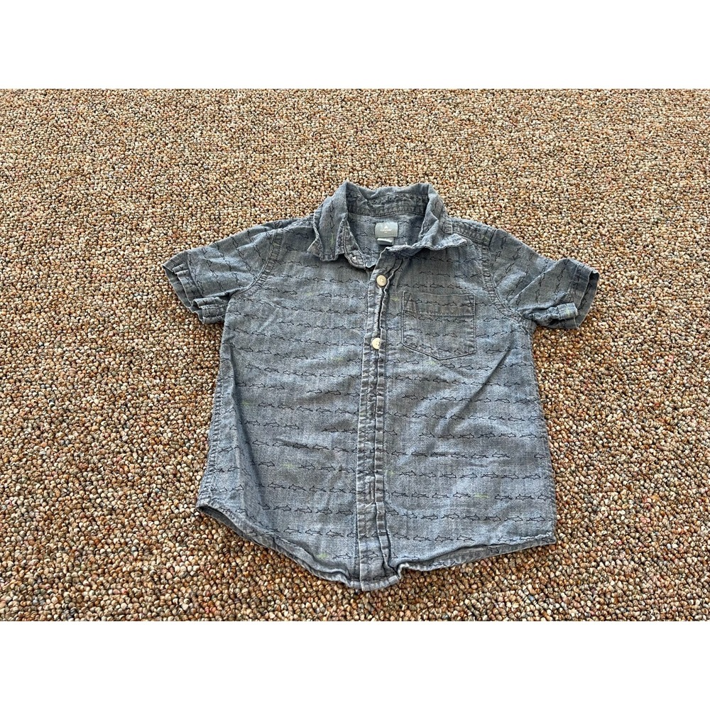 Baby Gap Boys‎ Shark Patterned Button Up Shirt 3Y